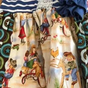 Handcrafted  momiboutique Cowgirl Dress